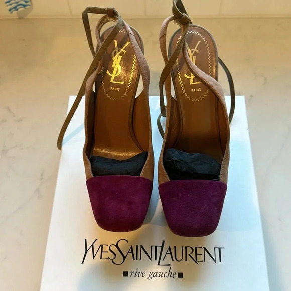 YSL Obsession heels size 36 Suede Multicolor - Picture 2 of 9